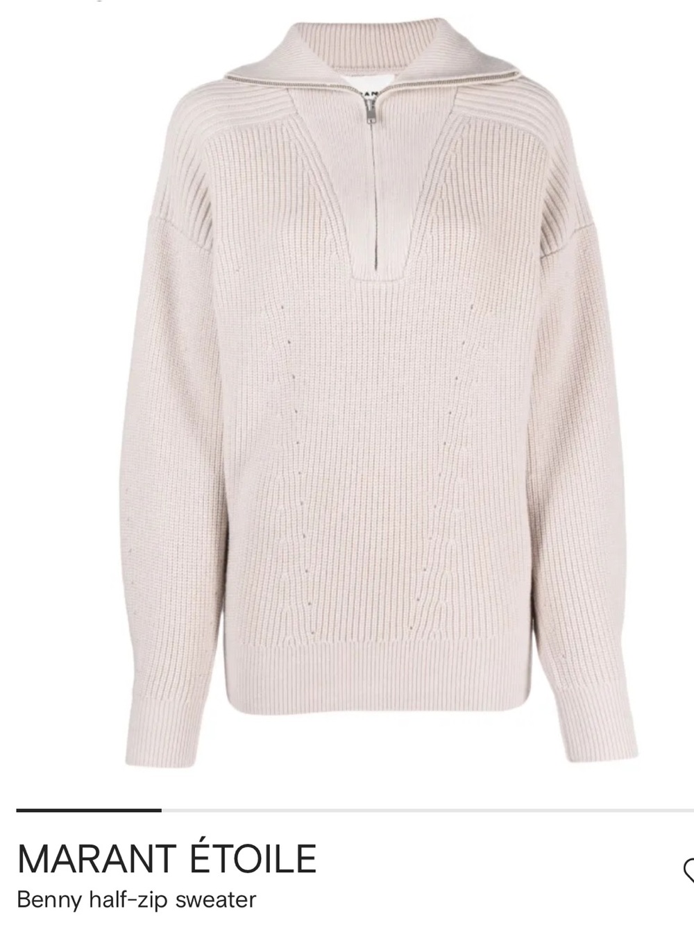 Marant Etoile Benny Half Zip Sweater